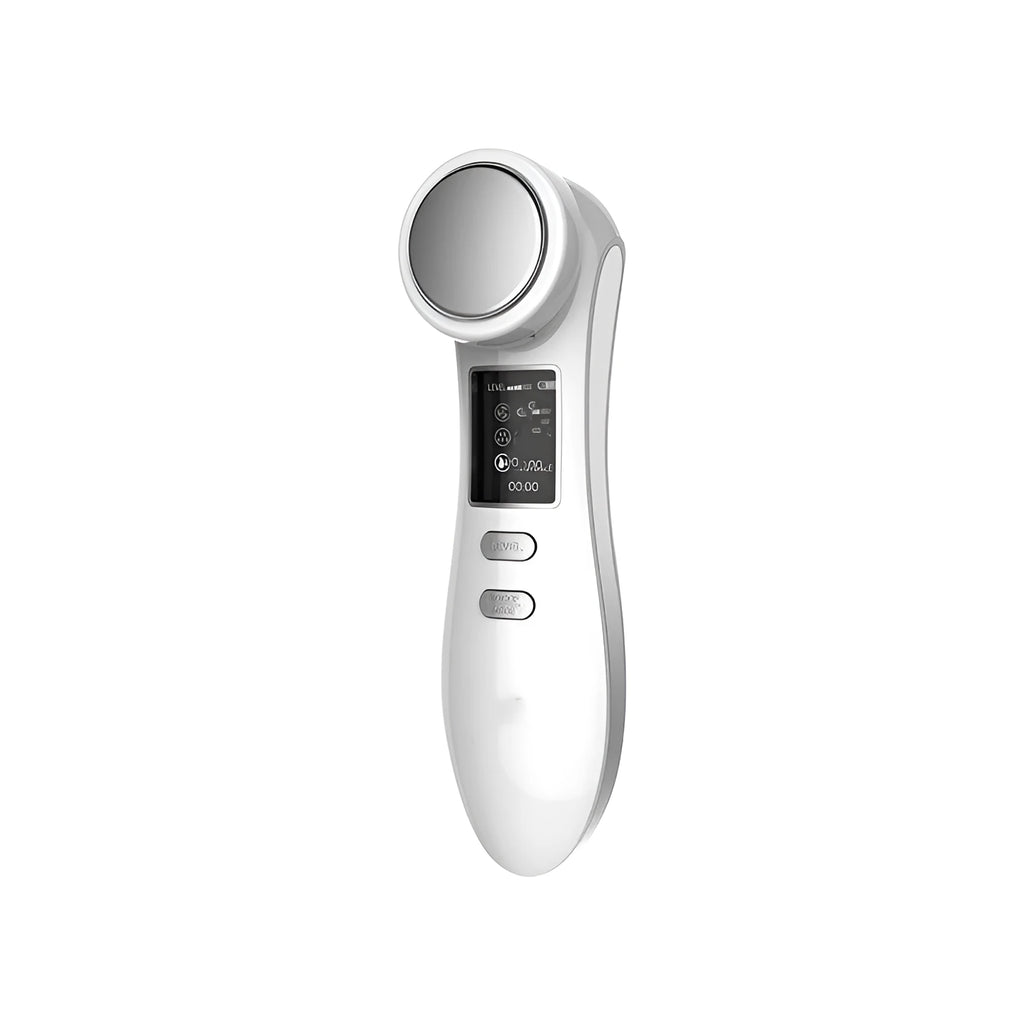 White iontophoresis personal care beauty machine with stainless steel head for facial skin rejuvenation home use