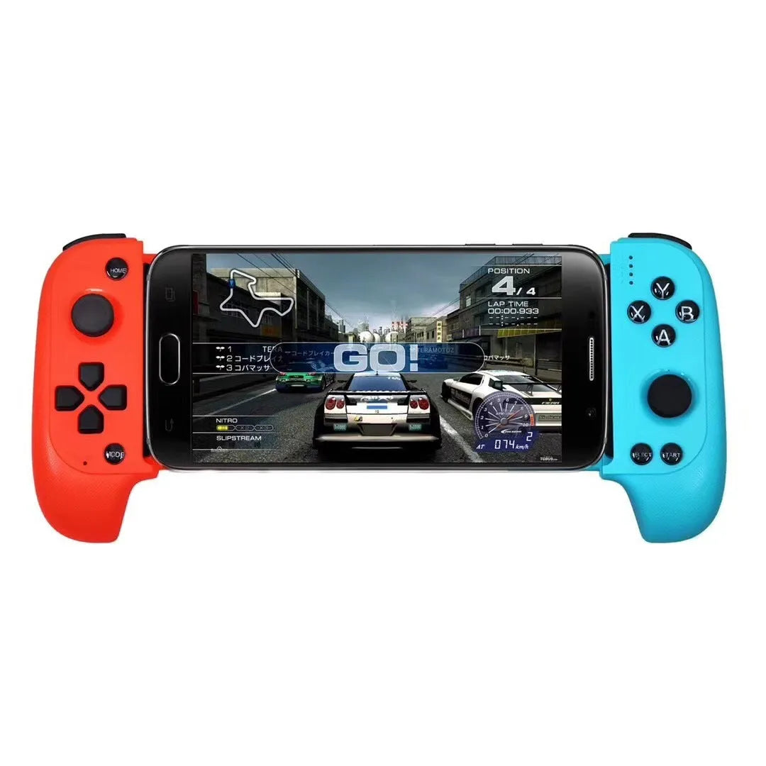 Cytec wireless Bluetooth telescopic game controller extended to hold a mobile phone