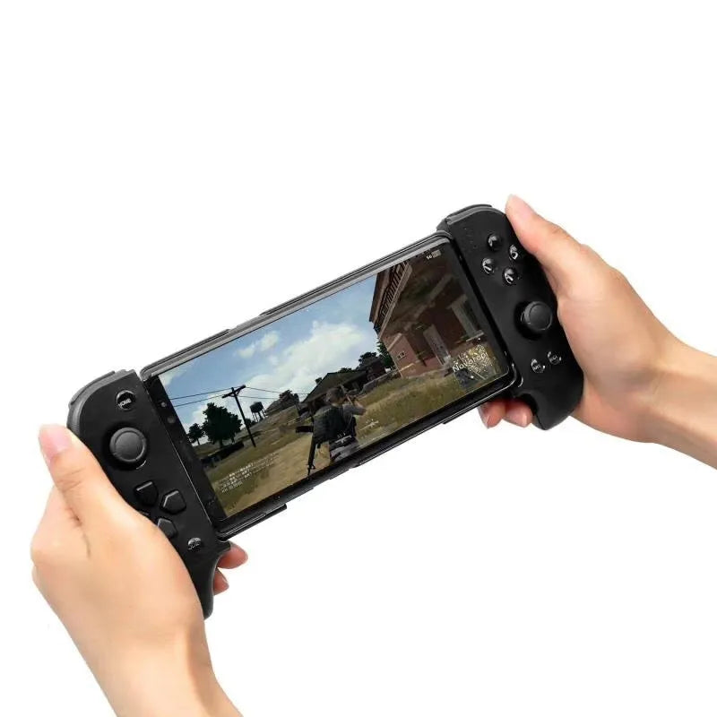 Cytec wireless Bluetooth telescopic game controller extended to hold a mobile phone