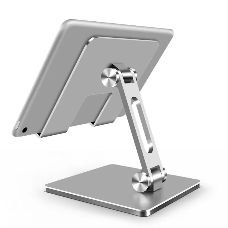 Aluminium alloy and silicone folding tablet stand with 180° adjustment angle, compatible with iPad and Huawei devices