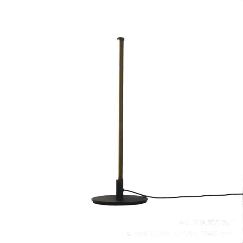 Nordic minimalist RGB LED bedside table lamp with touch remote control in black or gold finish