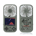 Mini handheld game console with built-in fan, 2.8-inch screen, in Dark Green colour with trendy printed back