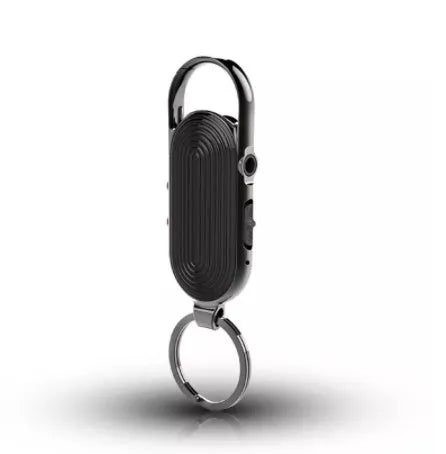 Black zinc alloy voice control recorder with USB port and recording buttons