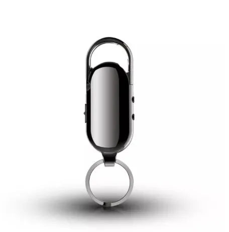 Black zinc alloy voice control recorder with USB port and recording buttons