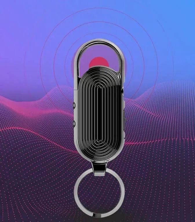 Black zinc alloy voice control recorder with USB port and recording buttons