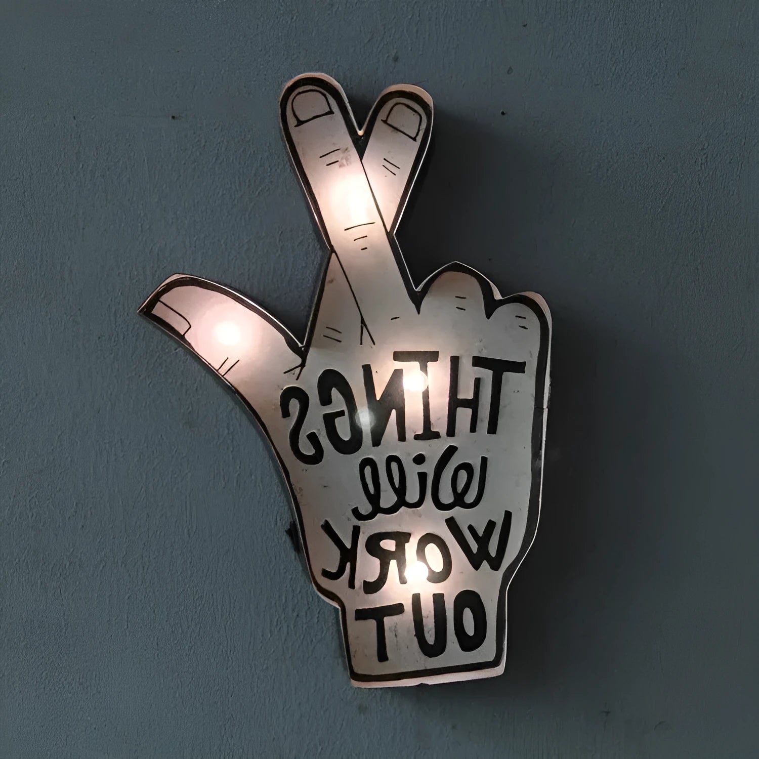 Shapeable vintage-style LED neon wall light with iron frame, shown in a custom bent design.