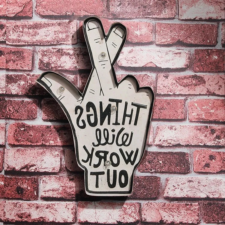 Shapeable vintage-style LED neon wall light with iron frame, shown in a custom bent design.