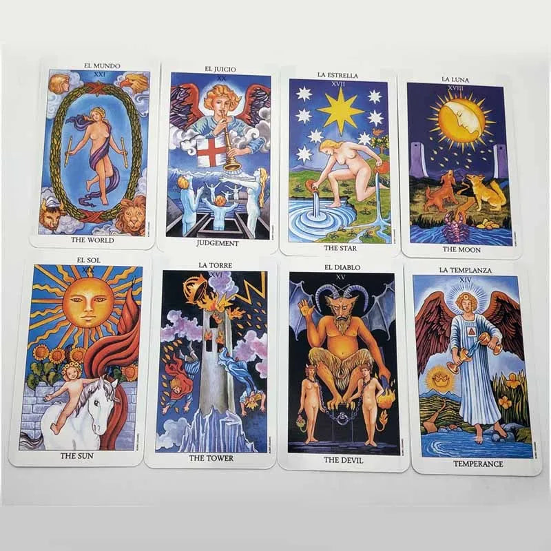 English version fate divination tarot card deck 78 cards 6x10.3cm Spanish Tarot colour box packaging
