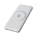Maiduo magnetic wireless charging power bank in mint green with back clip, showing dimensions