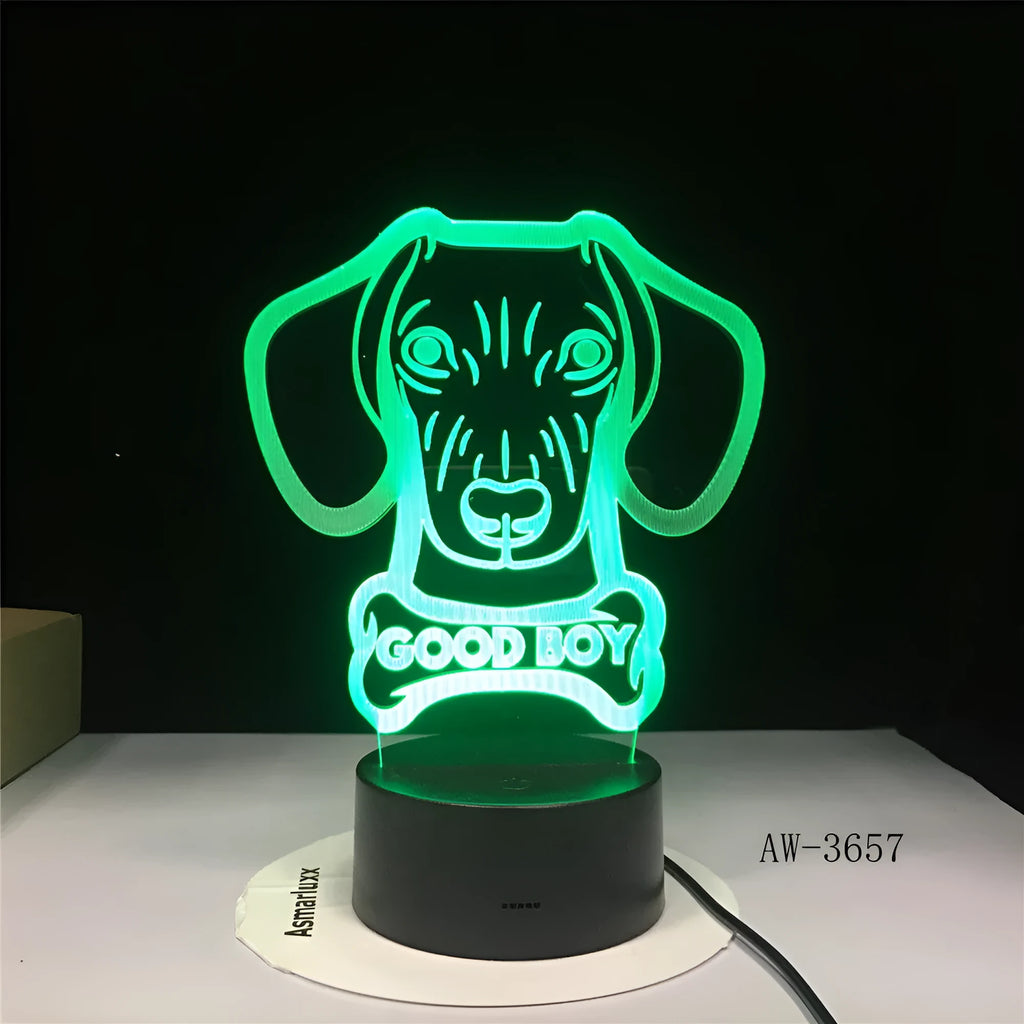 Colourful gradient acrylic LED table lamp with remote control on wooden table