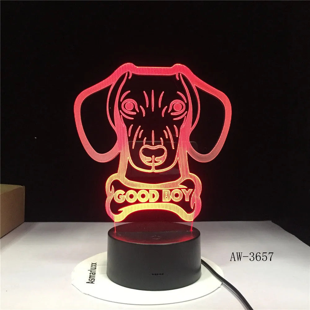 Colourful gradient acrylic LED table lamp with remote control on wooden table