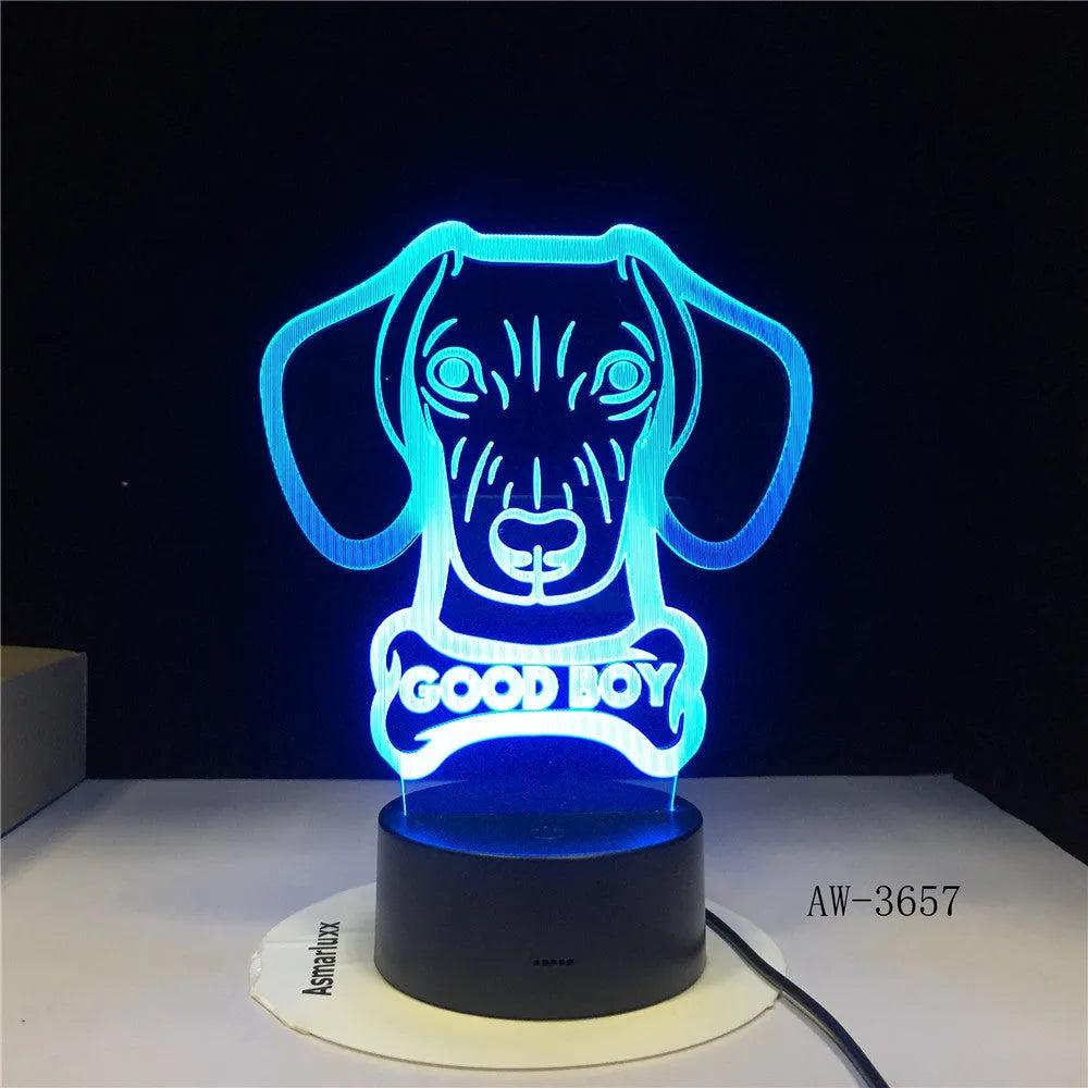 Colourful gradient acrylic LED table lamp with remote control on wooden table