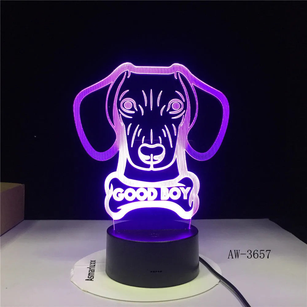 Colourful gradient acrylic LED table lamp with remote control on wooden table