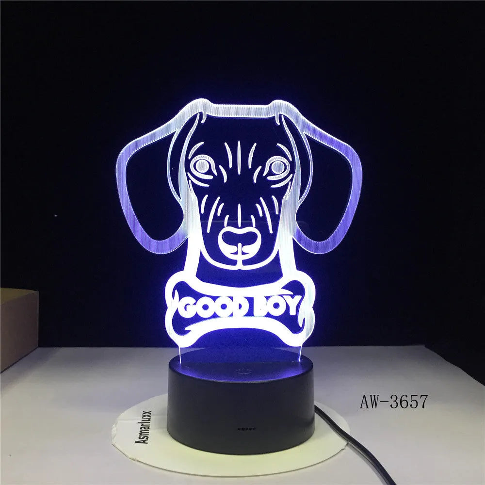 Colourful gradient acrylic LED table lamp with remote control on wooden table