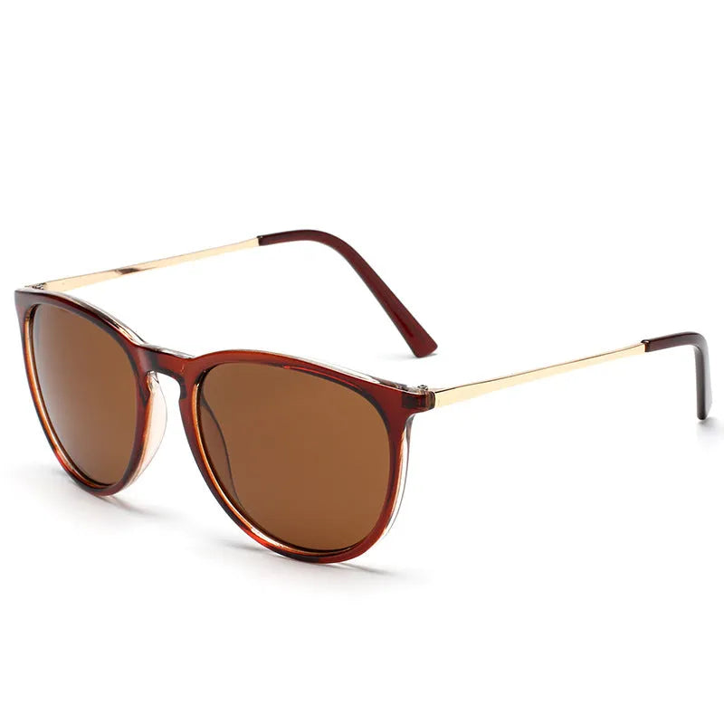 Retro round frame sunglasses with UV400 sunshade mirror lenses in full frame design