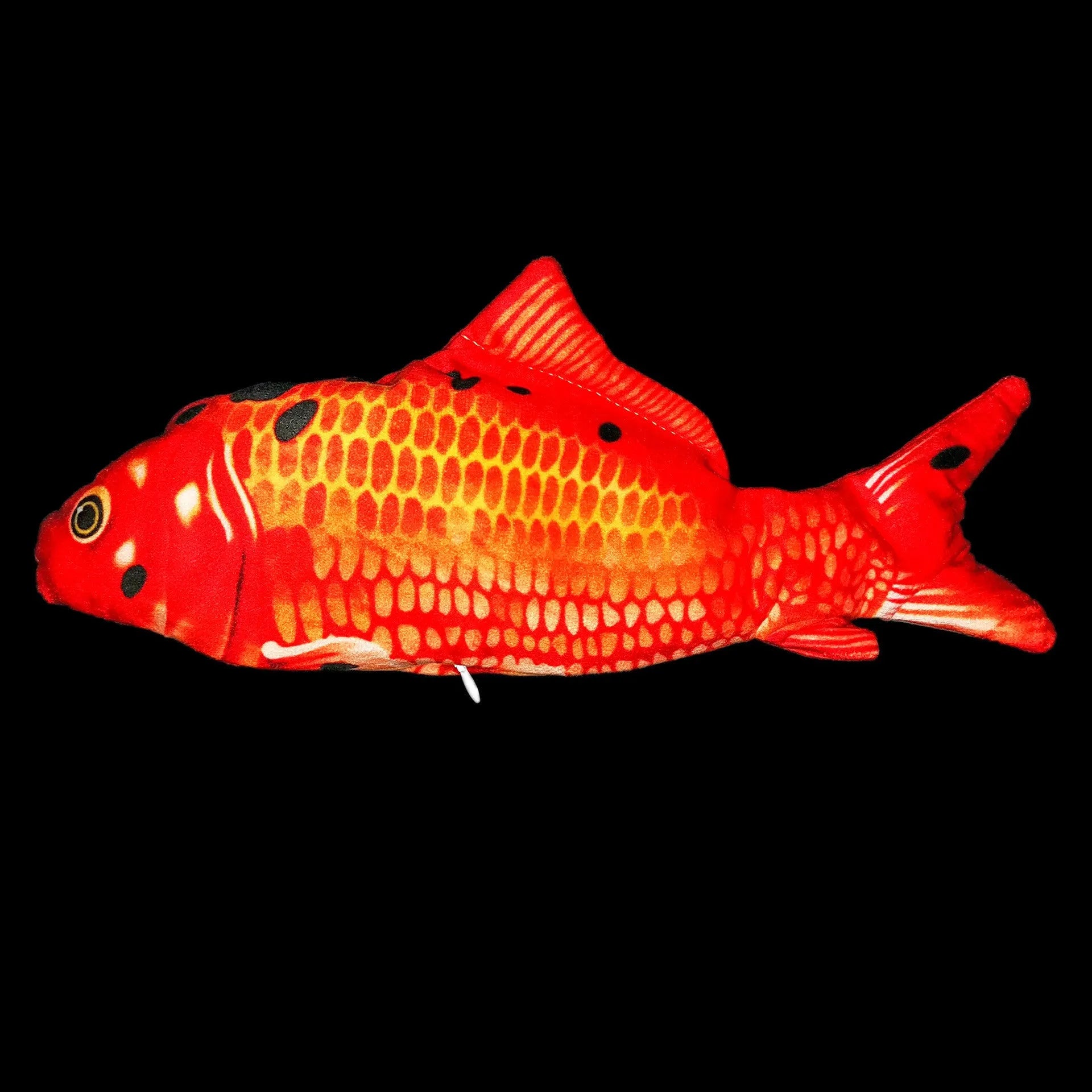 Multicolor USB rechargeable electric jumping fish cat toy measuring 30cm long