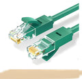 UGREEN green Ethernet network cable with RJ45 connectors, available in 1 metre or 2 metre lengths.