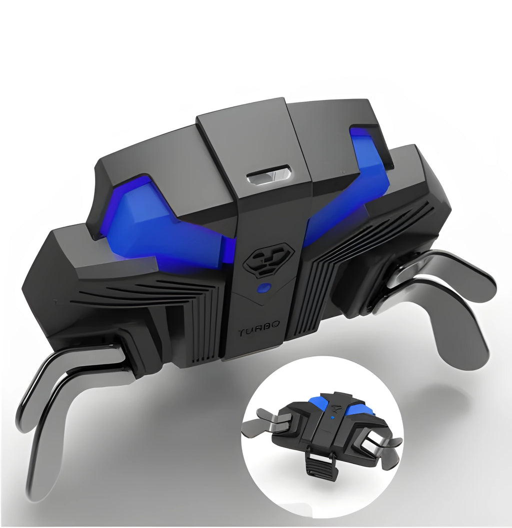 Black PS4 controller back button attachment with a long USB cable and a 3.5mm audio port.