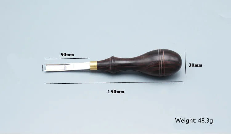 Sectional cutting wide shovel edge thinning knife with leather handle for barber thinning work