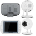 White 3.5 inch digital wireless baby monitor with UFO style camera and night vision capability