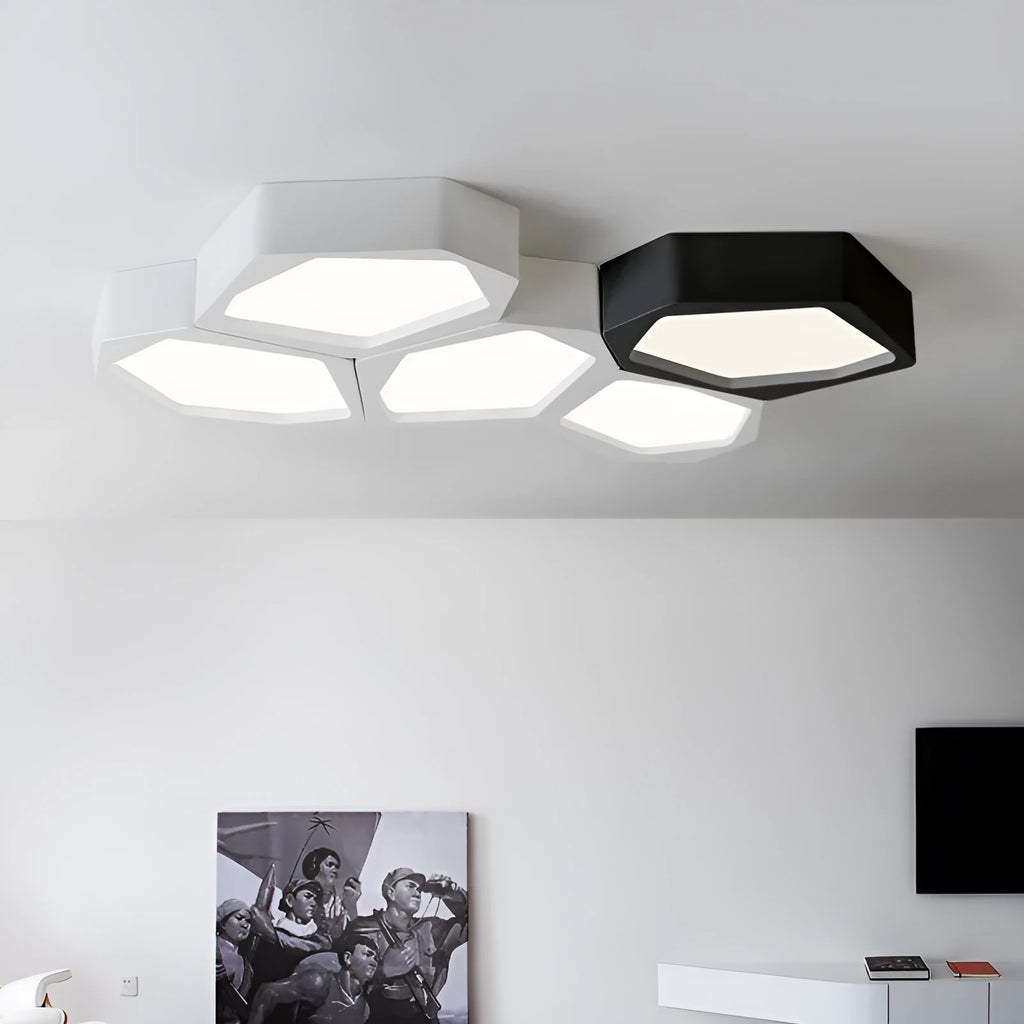 Geometric shaped iron wall light with remote control for dimming and colour changing