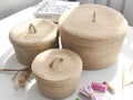 Japanese-style linen underwear storage box with dustproof fabric cover in three sizes
