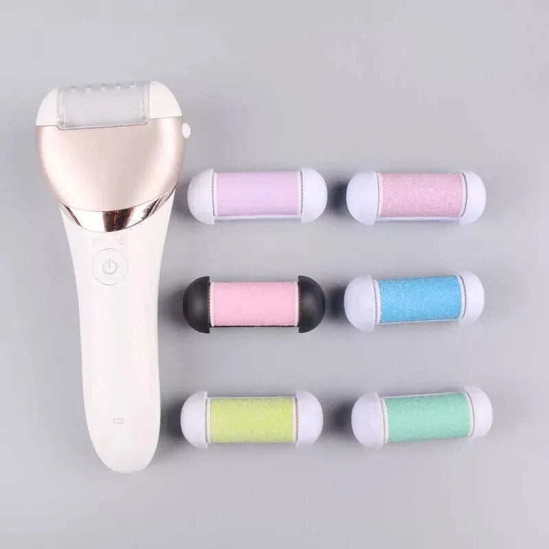 White five-in-one rechargeable ladies shaver plucker with whole body washing feature