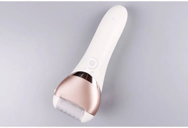 White five-in-one rechargeable ladies shaver plucker with whole body washing feature