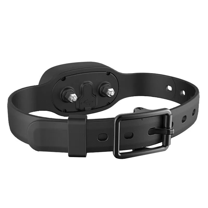 Black and orange waterproof remote dog training collar with rechargeable unit for bark control.