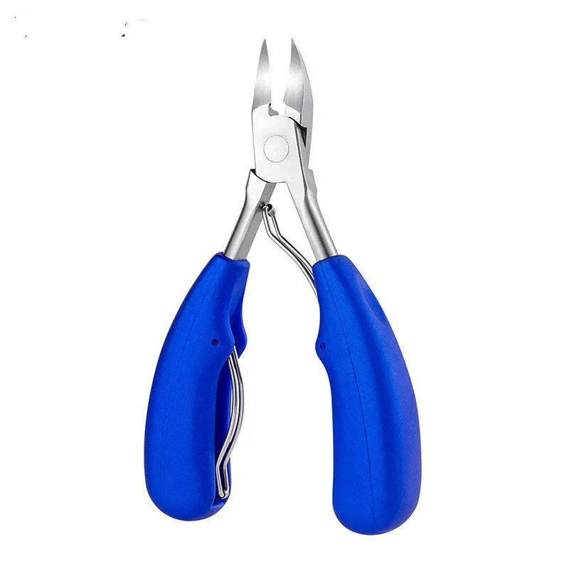 Stainless steel nail clippers with coloured ABS plastic handle and dead skin scissors