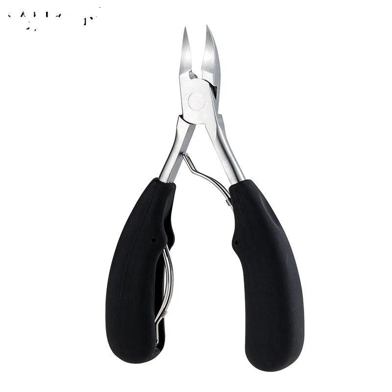 Stainless steel nail clippers with coloured ABS plastic handle and dead skin scissors