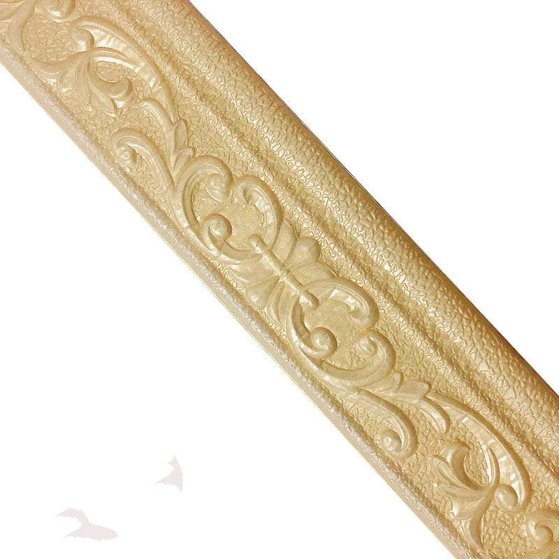 Self-adhesive decorative skirting line border with grid pattern for wall waistline protection