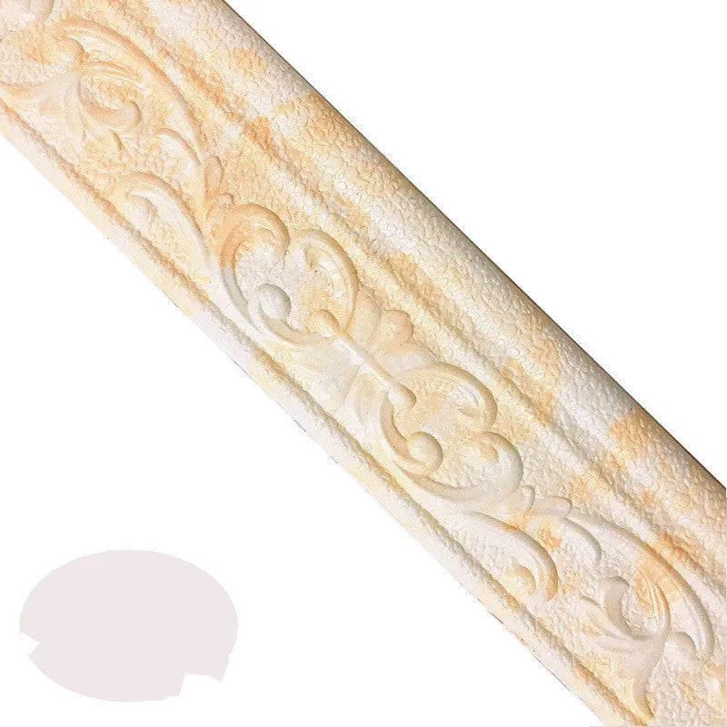 Self-adhesive decorative skirting line border with grid pattern for wall waistline protection