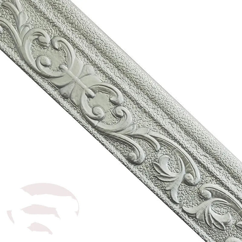 Self-adhesive decorative skirting line border with grid pattern for wall waistline protection