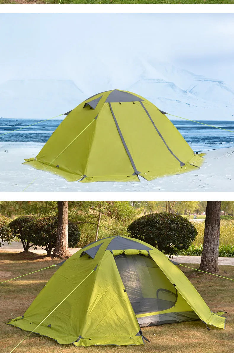Desert Fox double love aluminum tent in sky blue with snow skirt for camping