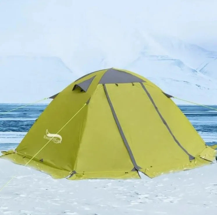 Desert Fox double love aluminum tent in sky blue with snow skirt for camping