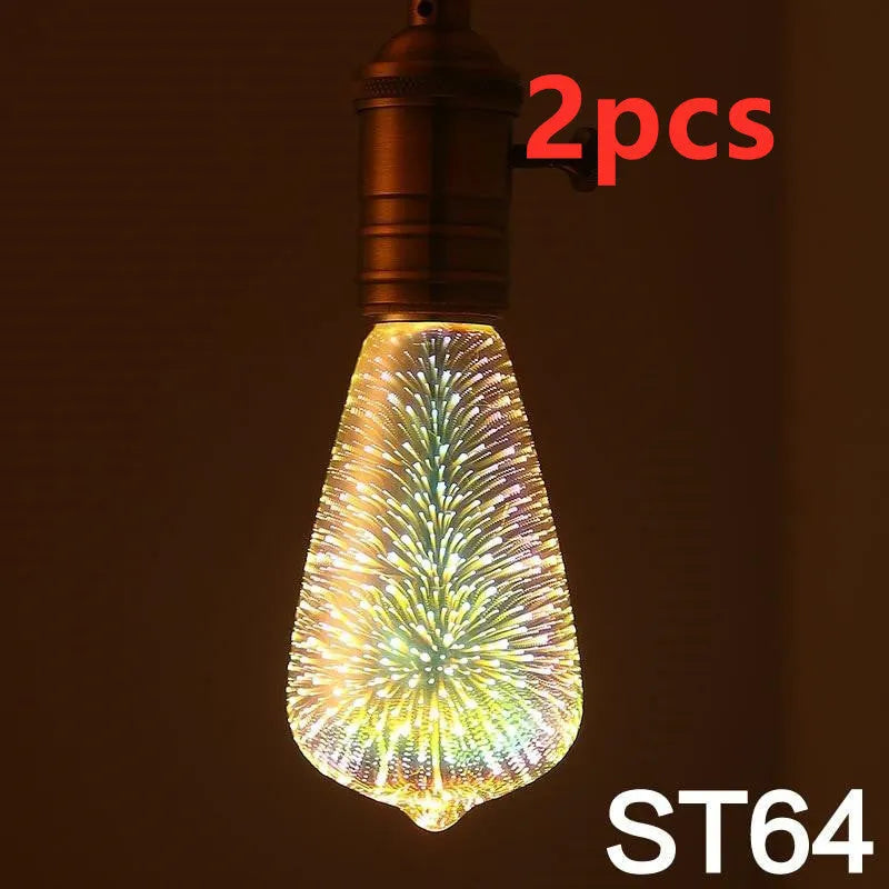 3D Firework LED decoration bulb with E27 base for holiday and novelty lighting