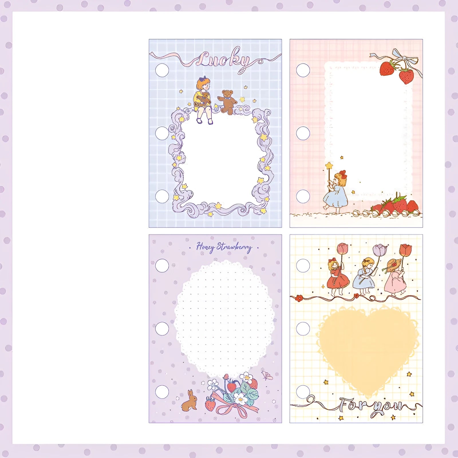 Girl Heart loose-leaf diary with 60-page refill pack and three-hole binder in choice of colours.