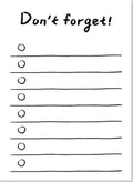Compact student memo pad showing eight page styles including checklist and weekly plan formats