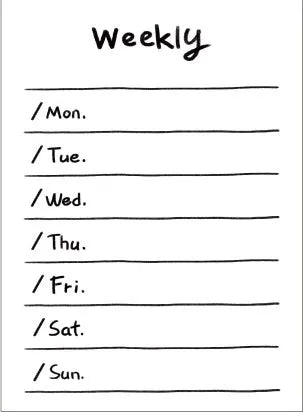 Compact student memo pad showing eight page styles including checklist and weekly plan formats