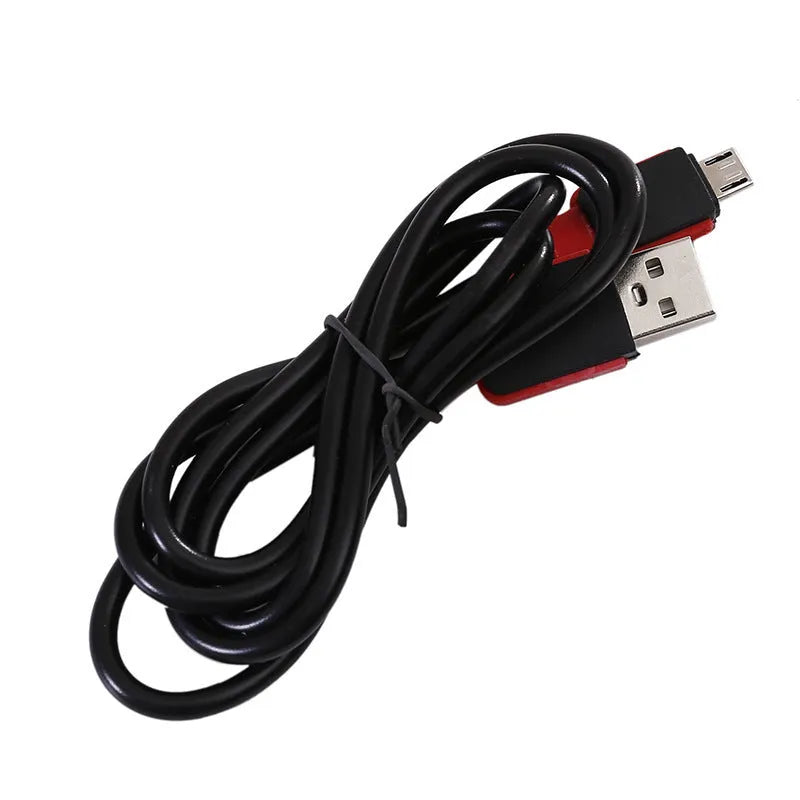 Red COB flashlight with magnetic hook showing dimensions and USB charging port