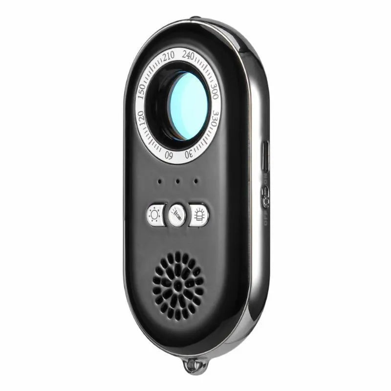 Compact rectangular wireless security alarm detector with USB port on a flat surface.