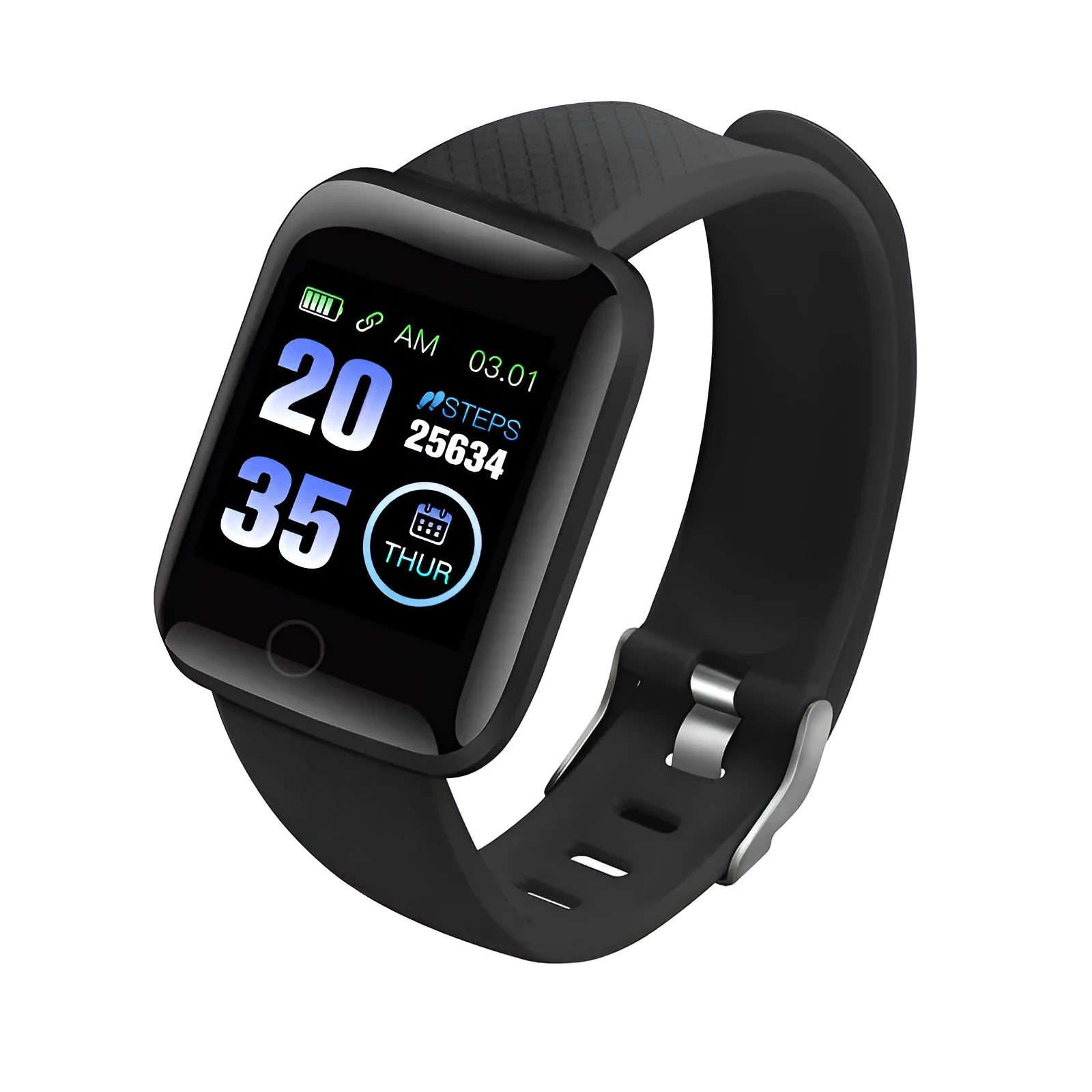 D13 colour screen smart bracelet with heart rate detection in blue, black, red, purple, or green