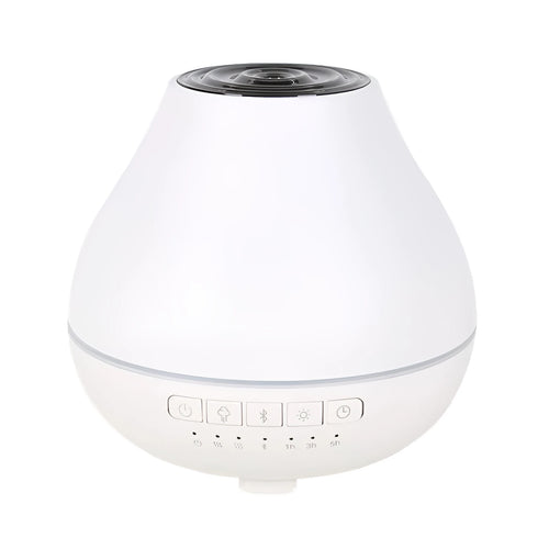 White round Bluetooth humidifier and essential oil aroma diffuser with night light