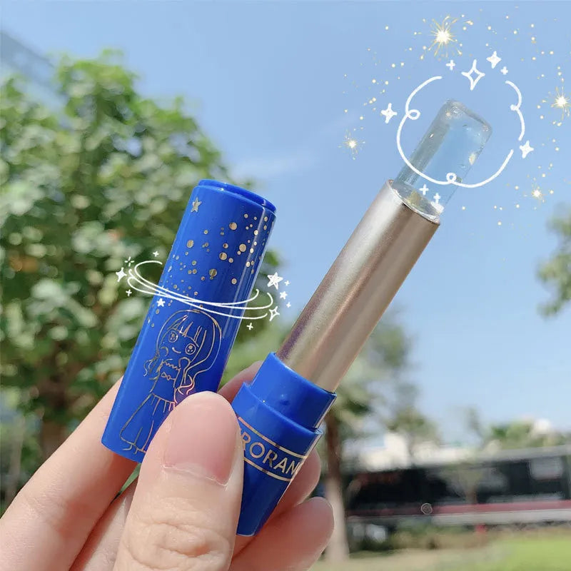 Moisturizing lip wrinkle lip balm with jojoba oil, available in colour change and colourless options