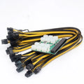 Server power conversion board with 12 x 8Pin 50cm graphics card lines and riser cable for extended transfer