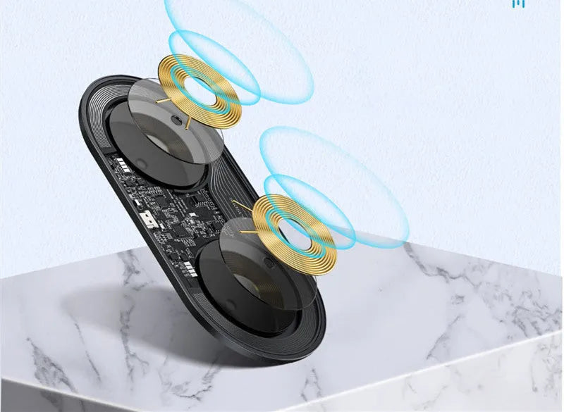 Baseus minimalist two-in-one wireless charger Pro version for phones and earbuds in three colour options