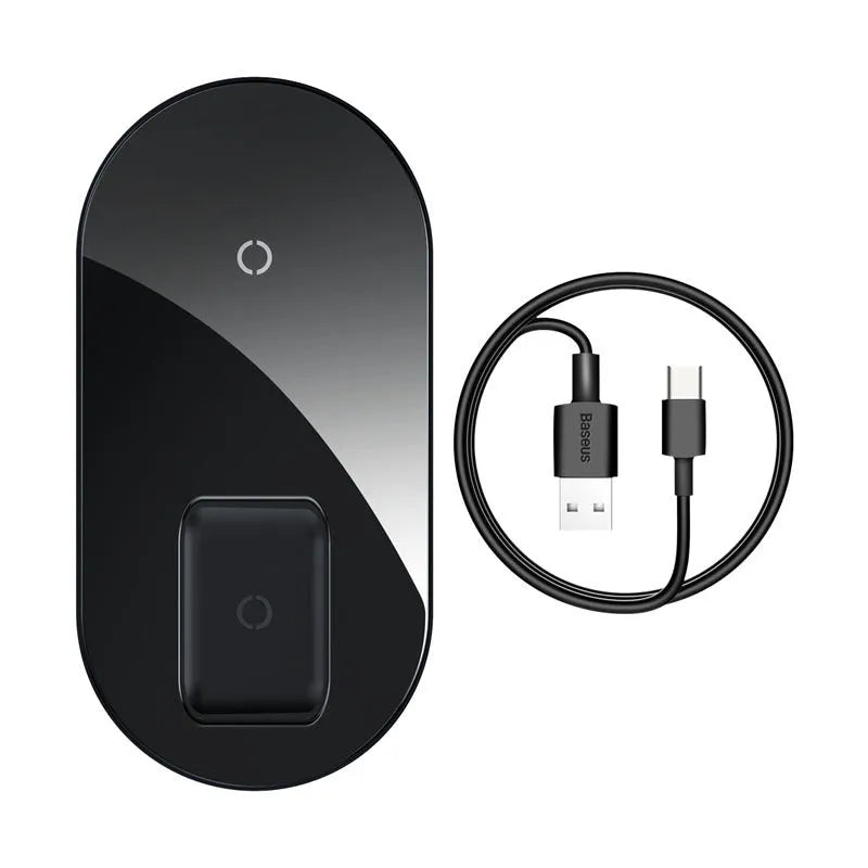 Baseus minimalist two-in-one wireless charger Pro version for phones and earbuds in three colour options