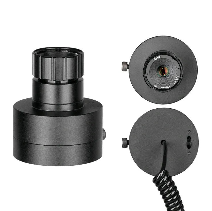 Black digital night vision goggles with a 5-inch LCD screen and large objective lens.