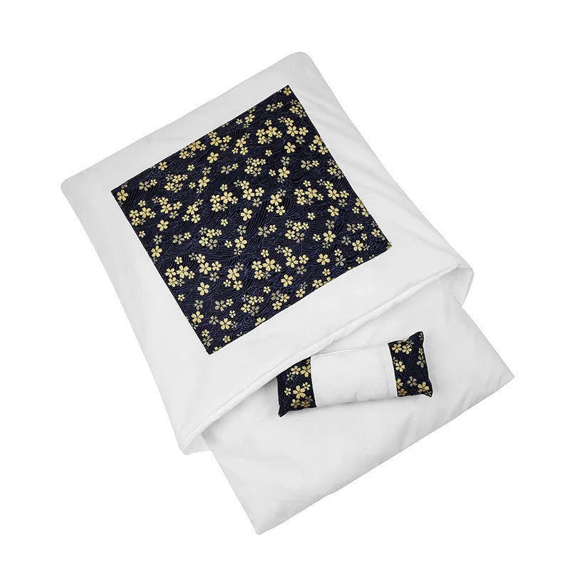 Warm semi-enclosed cat bed with removable washable quilt, cloth cave design for small to large cats